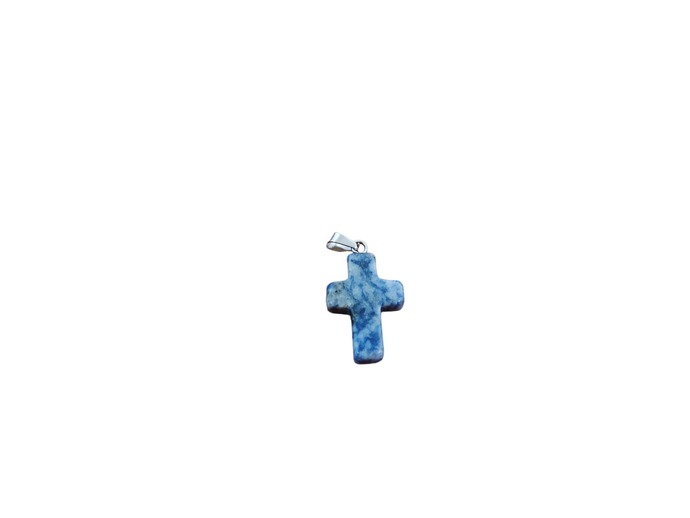 Cross Pendant Purple Blue with chain