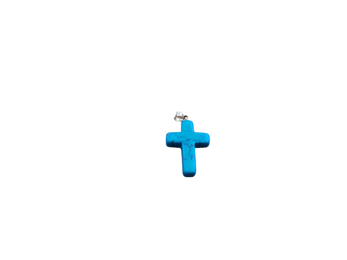Cross Pendant Blue with chain