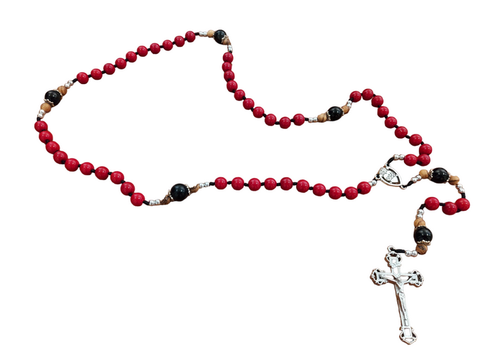 Red Coral Sacred Heart Rosary